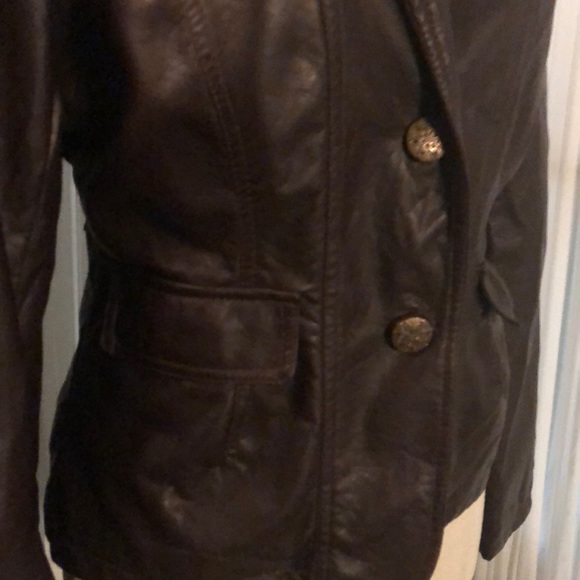 Brown pleather jacket - Picture 4 of 7